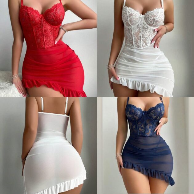 Nuisette à Volants En tulle