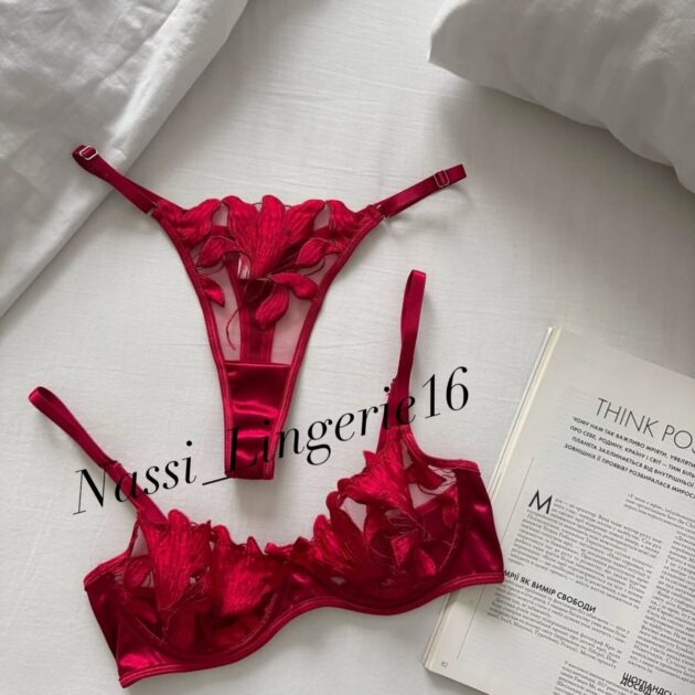 Ensemble 2 pcs en dentelle Rouge